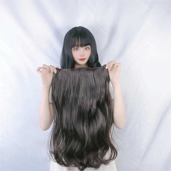 long curly hair one piece set four card high temperature fiber breathable, Black;brown
long curly hair one piece set four card high temperature fiber breathable, Black;brown