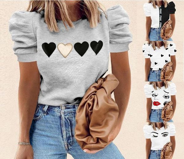 women039s tshirt summer casual puff sleeve short sleeved fashionable temperament commuter clothing plus size printed t sh8205090, White
women039s tshirt summer casual puff sleeve short sleeved fashionable temperament commuter clothing plus size printed t sh8205090, White