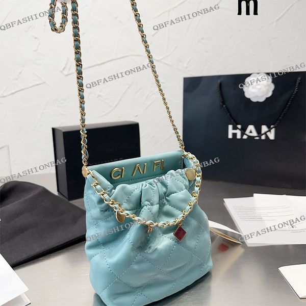 23p women trendy drawstring shopping bag lambskin leather with coin charm gold letter metal hardware 5 colors matelasse chain versatile desi
23p women trendy drawstring shopping bag lambskin leather with coin charm gold letter metal hardware 5 colors matelasse chain versatile desi