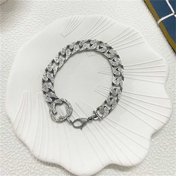 2023 designer new jewelry silver carved bracelet exquisite antique rattan flower cuban bracelet for men and women, Black
2023 designer new jewelry silver carved bracelet exquisite antique rattan flower cuban bracelet for men and women, Black
