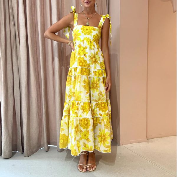 australian designer dress yellow floral printed sleeveless long dress, Black;gray
australian designer dress yellow floral printed sleeveless long dress, Black;gray