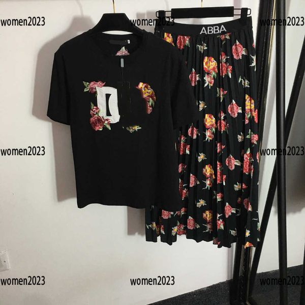 Women's Suit Girl Sets Ladies Dress 2pcs Embroidered Letter T-shirt and Floral Print Skirt Summer Free Shipping Size S-XL New Arrival Mar14, Black
Women's Suit Girl Sets Ladies Dress 2pcs Embroidered Letter T-shirt and Floral Print Skirt Summer Free Shipping Size S-XL New Arrival Mar14, Black