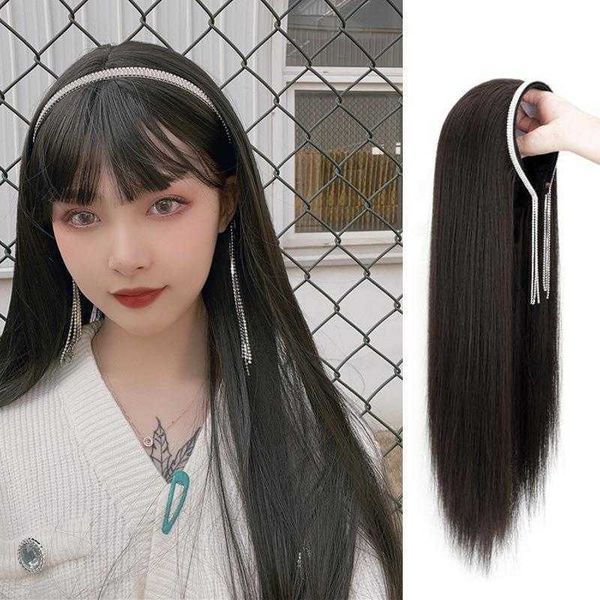 wig womens long hair crystal tassel headband u shaped net half headgear straight, Black
wig womens long hair crystal tassel headband u shaped net half headgear straight, Black