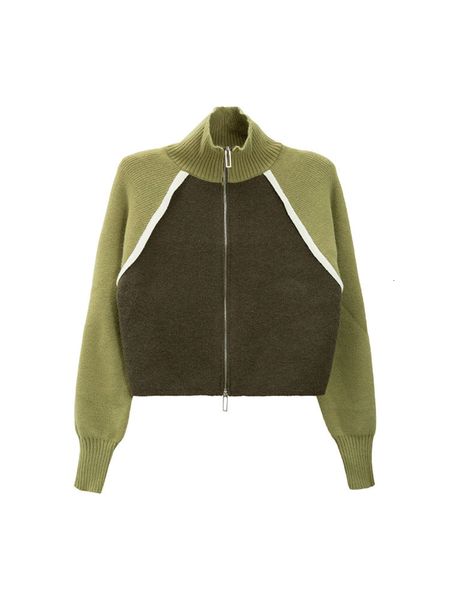 women's knits tees contrast color patchwork short knitwear autumn winter half high collar knit cardigan lady zipper sweater vintage har, White
women's knits tees contrast color patchwork short knitwear autumn winter half high collar knit cardigan lady zipper sweater vintage har, White