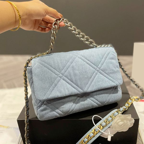 19 series womens bicolore quilted denim bags with silver hardware crossbody shoulder large capacity outdoor sacoche serial number handbags 2
19 series womens bicolore quilted denim bags with silver hardware crossbody shoulder large capacity outdoor sacoche serial number handbags 2