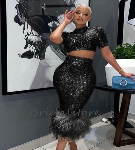 2 piece sequin prom dress with feather spakle bling high neck black girls plus size midi evening dress 2023 skirt aso ebi cocktail formal oc
2 piece sequin prom dress with feather spakle bling high neck black girls plus size midi evening dress 2023 skirt aso ebi cocktail formal oc