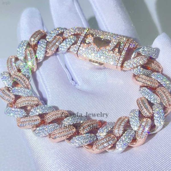 rose gold two tone iced out 16mm baguette cut mix round cut vvs diamond custom name clasp cuban bracelet moissanite, Silver
rose gold two tone iced out 16mm baguette cut mix round cut vvs diamond custom name clasp cuban bracelet moissanite, Silver
