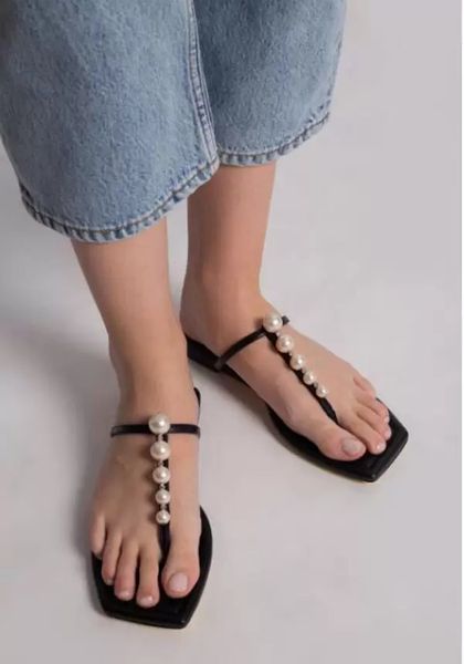 luxury design women sandals flat ballet nappa leathers slide flats with pearl embellishment alaina flip flops ankle strap sandal with box, Black
luxury design women sandals flat ballet nappa leathers slide flats with pearl embellishment alaina flip flops ankle strap sandal with box, Black