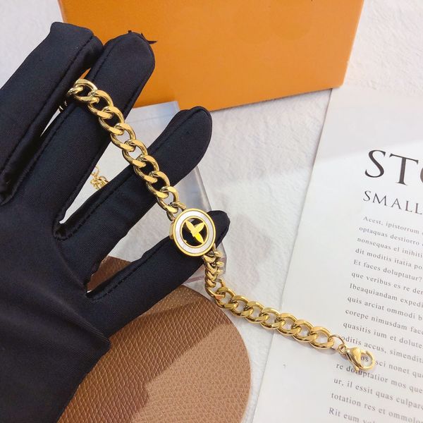 classic brand logo bracelet chain gold bracelet fritillary love jewelry bracelet romantic design jewelry stainless steel bracelet designer g, Black
classic brand logo bracelet chain gold bracelet fritillary love jewelry bracelet romantic design jewelry stainless steel bracelet designer g, Black