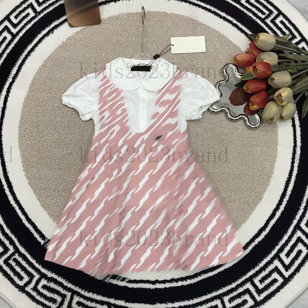 brand girls pink dresses sets 2023 designer cotton shirt chiffon vest dress puff sleeves blouses doll collar shirts high end sleeveless dres, White
brand girls pink dresses sets 2023 designer cotton shirt chiffon vest dress puff sleeves blouses doll collar shirts high end sleeveless dres, White