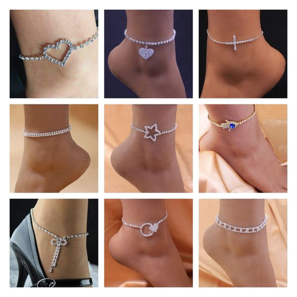 bling bling heart fatima hand charm pendant chain anklet for women boho shiny rhinestone jewelry iced out full diamond rock bracelet bikini, Red;blue
bling bling heart fatima hand charm pendant chain anklet for women boho shiny rhinestone jewelry iced out full diamond rock bracelet bikini, Red;blue