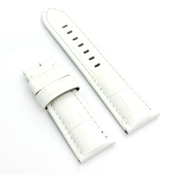 24 mm - 22 mm white crocodile grain calf leather band strap fit for pam pam111 watch, Black;brown
24 mm - 22 mm white crocodile grain calf leather band strap fit for pam pam111 watch, Black;brown