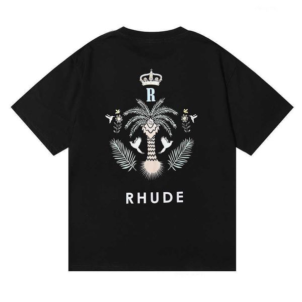 2023 summer tide brand high street american rhude las palmas coconut crown print casual crewneck short sleeve t-shirt, White;black
2023 summer tide brand high street american rhude las palmas coconut crown print casual crewneck short sleeve t-shirt, White;black