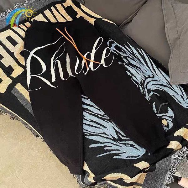 heavy fabric big jacquard rhude knitted sweatpants men women 1 1 loose woollen trousers rhude pants with tag, Black
heavy fabric big jacquard rhude knitted sweatpants men women 1 1 loose woollen trousers rhude pants with tag, Black