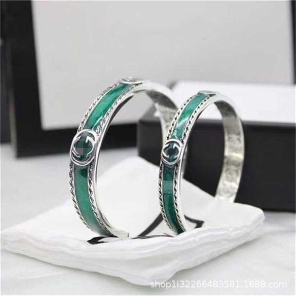 2023 designer new fashion jewelry gujia 925 silver double letter interlocking green enamel pattern piping bracelet fashion men's and wo, Black
2023 designer new fashion jewelry gujia 925 silver double letter interlocking green enamel pattern piping bracelet fashion men's and wo, Black
