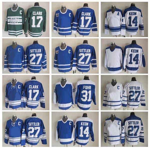 vintage classic ice hockey 31 grant fuhr jersey men 14 dave keon 17 wendel clark 27 darryl sittler blue white color away embroidery and sewi, Black;red
vintage classic ice hockey 31 grant fuhr jersey men 14 dave keon 17 wendel clark 27 darryl sittler blue white color away embroidery and sewi, Black;red