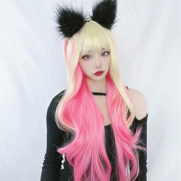 wig female big wave golden gradient pink live broadcast online influencer cute, Black
wig female big wave golden gradient pink live broadcast online influencer cute, Black