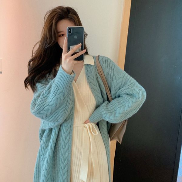 women's knits tees autumn and winter loose versatile sweater cardigan fashion medium long coat women 230317, White
women's knits tees autumn and winter loose versatile sweater cardigan fashion medium long coat women 230317, White
