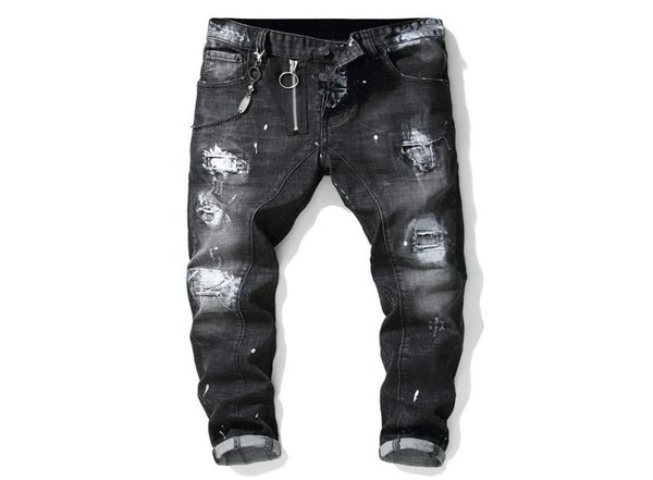 men039s hight street ripped painted jeans pants with holes streetwear distressed denim trousers black printed jeans3730201, Blue
men039s hight street ripped painted jeans pants with holes streetwear distressed denim trousers black printed jeans3730201, Blue