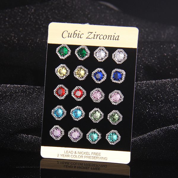 zircon square stud earrings vintage jewelry for men women engagement wedding wearing plated 10pairs/lot, Golden;silver
zircon square stud earrings vintage jewelry for men women engagement wedding wearing plated 10pairs/lot, Golden;silver