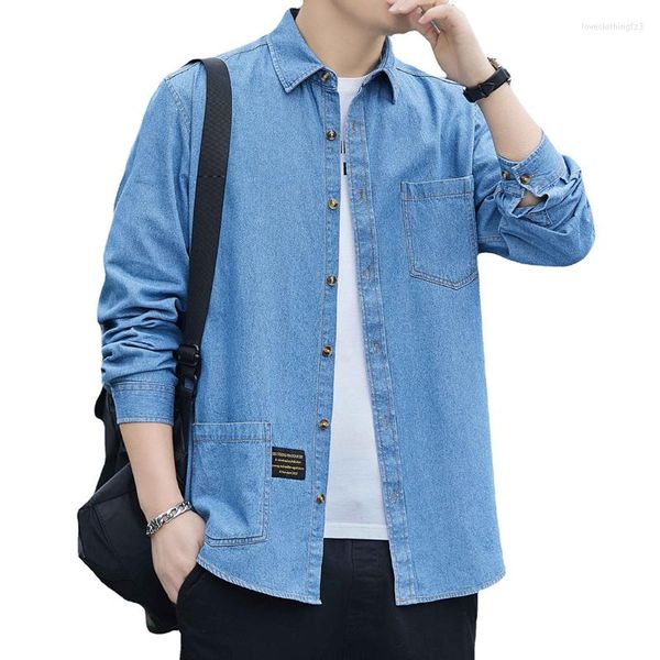casual shirts 2023 spring men's long sleeve denim autumn korean trend cotton loose male classic thin jean jacket, White;black
casual shirts 2023 spring men's long sleeve denim autumn korean trend cotton loose male classic thin jean jacket, White;black
