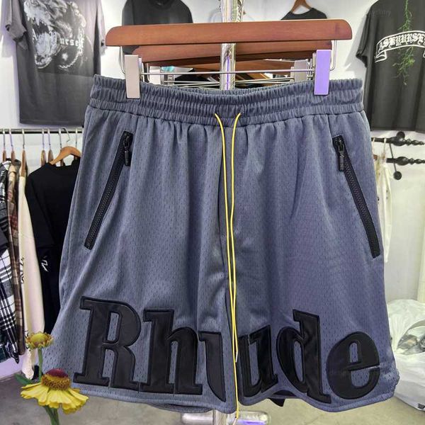 drawstring rhude grey short mesh drafty sport shorts rhude men women casual shorts fitness training men clothing, White;black 
drawstring rhude grey short mesh drafty sport shorts rhude men women casual shorts fitness training men clothing, White;black