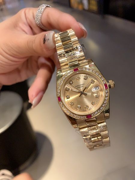 31mm diamond bezel womens watches fashion designer automatic mechanical women wristwatches silver gold stainless steel strap lady wristwatch, Slivery;brown
31mm diamond bezel womens watches fashion designer automatic mechanical women wristwatches silver gold stainless steel strap lady wristwatch, Slivery;brown