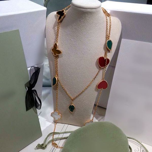 fashion necklace new classic matching sweater chain peach heart butterfly lucky four leaf grass long personalized style gift for lover, Silver
fashion necklace new classic matching sweater chain peach heart butterfly lucky four leaf grass long personalized style gift for lover, Silver