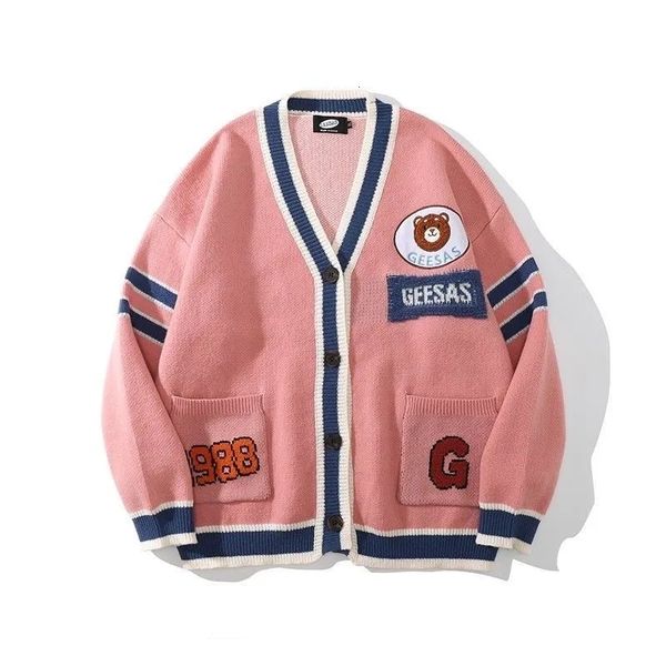 women's knits tees kawaii college style bear sweater pink cardigan women loose knitted streetwear cute girl varsity jacket 230317, White
women's knits tees kawaii college style bear sweater pink cardigan women loose knitted streetwear cute girl varsity jacket 230317, White