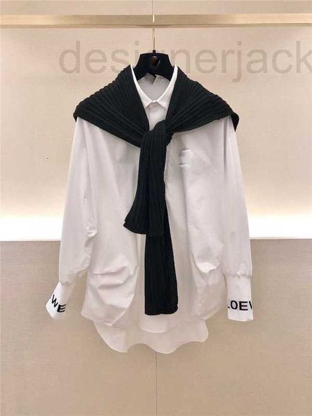 women's blouses & shirts designer autumn/winter new casual letter loose shirt long sleeve two piece set with knitted shawl women sggs, White
women's blouses & shirts designer autumn/winter new casual letter loose shirt long sleeve two piece set with knitted shawl women sggs, White