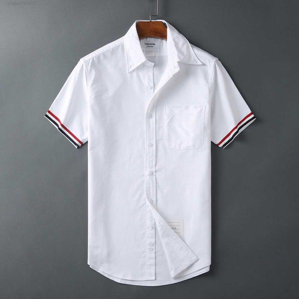 new men's high-end casual shirt brand designer tb thom jl oxford spinning short double cuff webbing white, White;black
new men's high-end casual shirt brand designer tb thom jl oxford spinning short double cuff webbing white, White;black