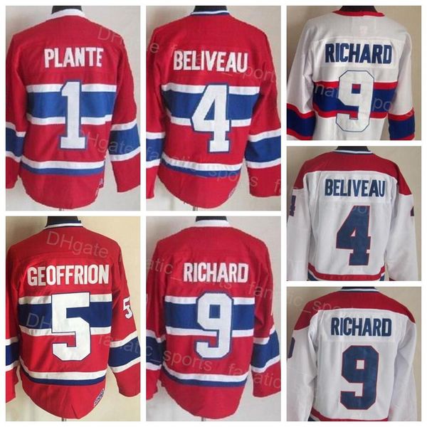men retro ice hockey 1 jacques plante jersey vintage 5 bernie geoffrion 9 maurice richard 4 jean beliveau ccm 16 henri richard 23 bob gainey, Black;red
men retro ice hockey 1 jacques plante jersey vintage 5 bernie geoffrion 9 maurice richard 4 jean beliveau ccm 16 henri richard 23 bob gainey, Black;red