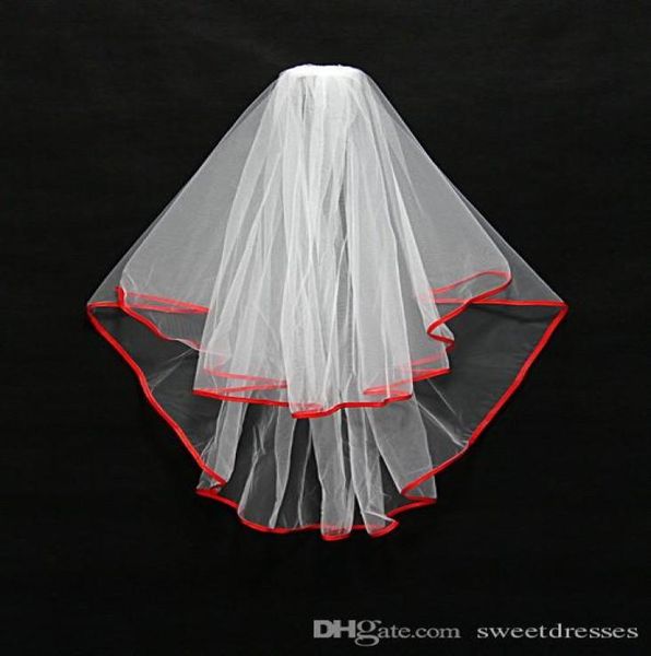 in stock short two layer wedding bridal veils whiteredblack ribbon edge with comb veil stock wedding accessories8669215, Black
in stock short two layer wedding bridal veils whiteredblack ribbon edge with comb veil stock wedding accessories8669215, Black