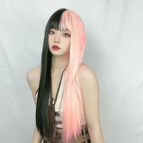 kuaishou wig female air bangs long straight hair black pink color matching yin and
kuaishou wig female air bangs long straight hair black pink color matching yin and
