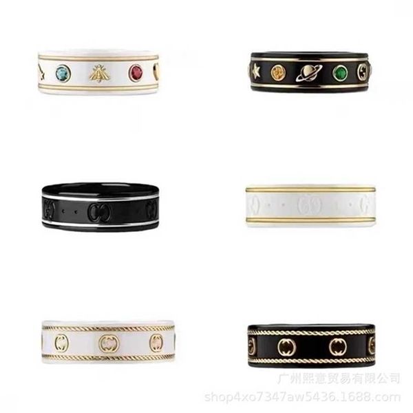 2023 designer new fashion jewelry gujia double black white ceramic 18k bee planet men's and women's same pure silver couple pair r
2023 designer new fashion jewelry gujia double black white ceramic 18k bee planet men's and women's same pure silver couple pair r