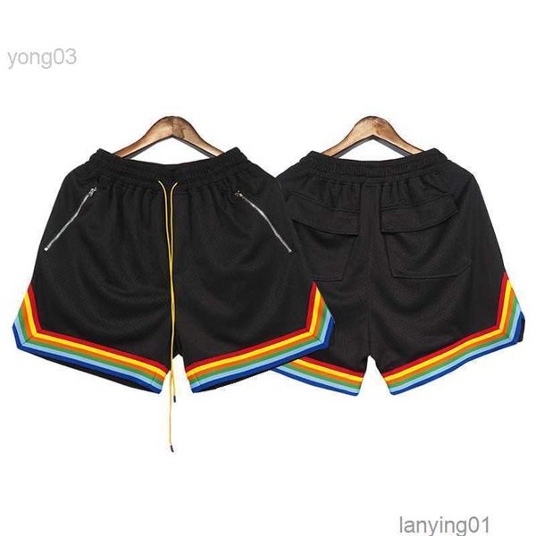 men shorts rhude court in black nylon mesh drawstring zipper2 back flap pockets hulg lrdb, White;black
men shorts rhude court in black nylon mesh drawstring zipper2 back flap pockets hulg lrdb, White;black