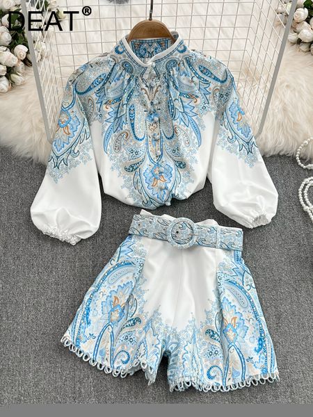 womens two piece pants deat women vintage print lady blouses high waist belt shorts set fashion temperament spring spring 11d9871 230317, White
womens two piece pants deat women vintage print lady blouses high waist belt shorts set fashion temperament spring spring 11d9871 230317, White