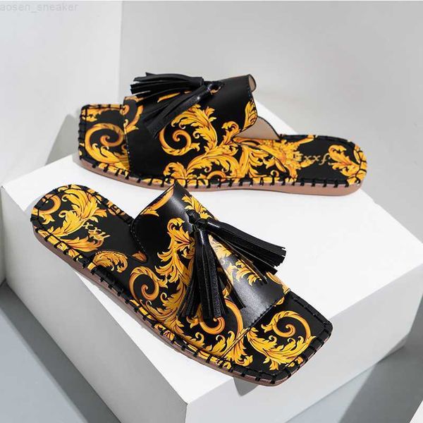 women home summer slippers woman retro mules tassel totem square toe slides ladies casual flats female comfortable plus size 0318, Black
women home summer slippers woman retro mules tassel totem square toe slides ladies casual flats female comfortable plus size 0318, Black