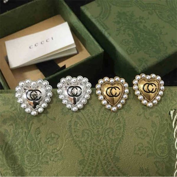 2023 designer new s925 silver needle classic love series earrings pearl heart letter earrings, Golden
2023 designer new s925 silver needle classic love series earrings pearl heart letter earrings, Golden