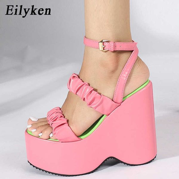 summer pink platform wedge women's sandals fashion pleated design super high heels 13.5cm party dance shoes 230306, Black
summer pink platform wedge women's sandals fashion pleated design super high heels 13.5cm party dance shoes 230306, Black