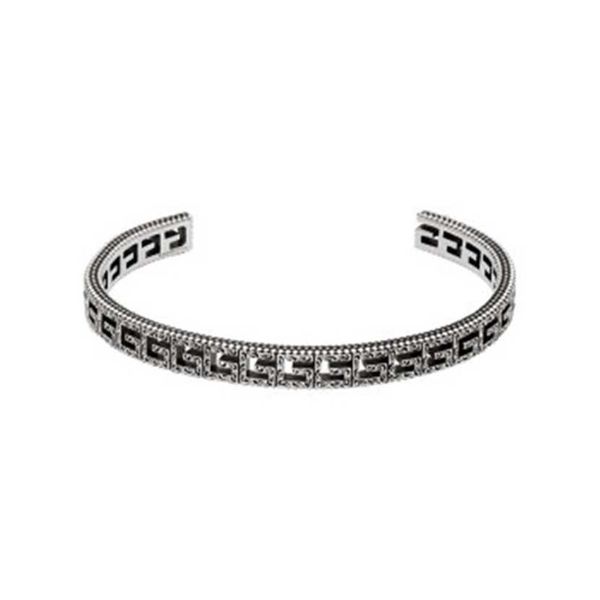 2023 designer new jewelry antique silver double with pattern carved hollow open bracelet for gifts, Black
2023 designer new jewelry antique silver double with pattern carved hollow open bracelet for gifts, Black