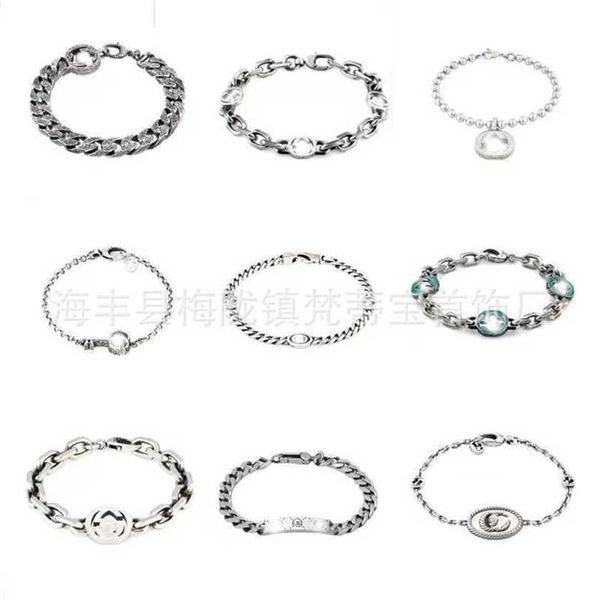 2023 designer new jewelry double bracelet interlocking fashion brand sterling silver antique chain enamel gift for lovers, Black
2023 designer new jewelry double bracelet interlocking fashion brand sterling silver antique chain enamel gift for lovers, Black
