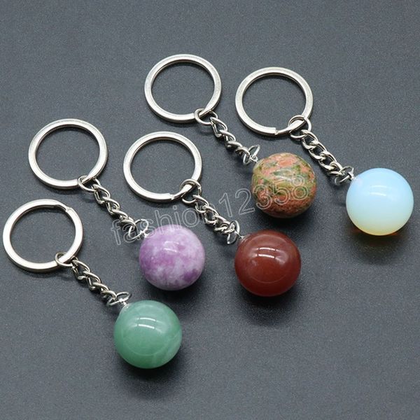 natural crystal stone keychain pendant agate ball crystal keychain handbag decor motorcycle keychains key ring holder, Silver
natural crystal stone keychain pendant agate ball crystal keychain handbag decor motorcycle keychains key ring holder, Silver