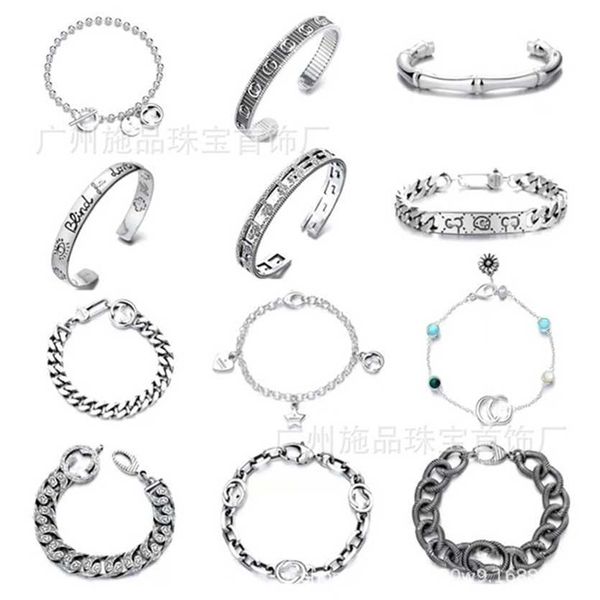 2023 designer new fashion jewelry gujia s925 silver bracelet used for male and female lovers double skeleton head elf pattern carved bracele, Black
2023 designer new fashion jewelry gujia s925 silver bracelet used for male and female lovers double skeleton head elf pattern carved bracele, Black