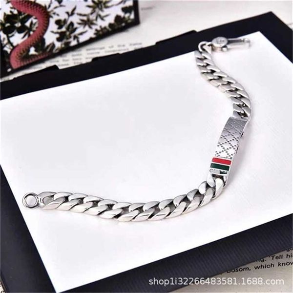 2023 designer new fashion jewelry gujia s925 silver red green lingge rectangular enamel bracelet personality fashion men and women lovers ha, Black
2023 designer new fashion jewelry gujia s925 silver red green lingge rectangular enamel bracelet personality fashion men and women lovers ha, Black