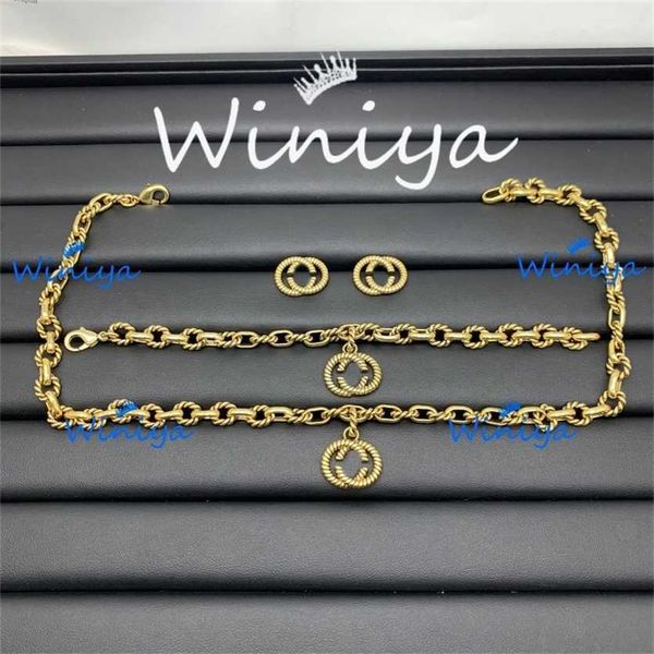 2023 designer new jewelry necklace ancient family letter fried dough twist sweater chain bracelet earrings womanly personality, Silver
2023 designer new jewelry necklace ancient family letter fried dough twist sweater chain bracelet earrings womanly personality, Silver
