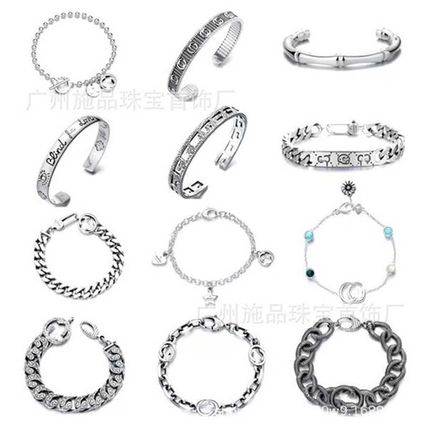 2023 designer new fashion jewelry gujia s925 silver bracelet used for male and female lovers double skeleton head elf pattern carved bracele, Black
2023 designer new fashion jewelry gujia s925 silver bracelet used for male and female lovers double skeleton head elf pattern carved bracele, Black