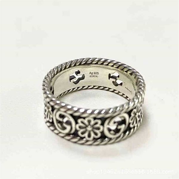 2023 designer new gujia mingchi hollow carved double skeleton little flower couple wide and narrow ring male, Silver
2023 designer new gujia mingchi hollow carved double skeleton little flower couple wide and narrow ring male, Silver