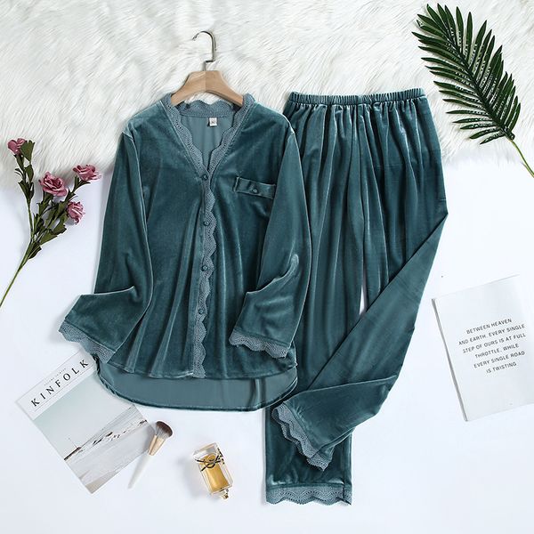womens sleepwear fdfklak 2pcs gold velvet pajamas set for women warm pyjama vneck lace homewear autumn winter pijamas long pant 230317, Black;red
womens sleepwear fdfklak 2pcs gold velvet pajamas set for women warm pyjama vneck lace homewear autumn winter pijamas long pant 230317, Black;red