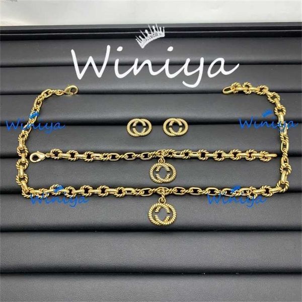 2023 designer new jewelry necklace ancient family letter fried dough twist sweater chain bracelet earrings womanly personality, Silver
2023 designer new jewelry necklace ancient family letter fried dough twist sweater chain bracelet earrings womanly personality, Silver